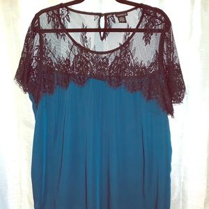 Torrid Jade Blouse with lace